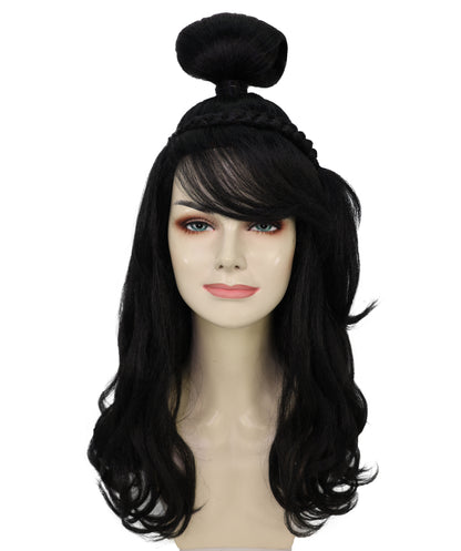 Wigs2you H-7205 女性用プリンセスブラックウィッグ｜ロングウェーブヘアピース｜ハロウィン、パーティー、ステージパフォーマンス、テーマイベントに最適