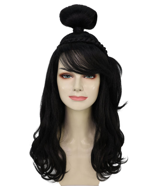 Wigs2you H-7205 女性用プリンセスブラックウィッグ｜ロングウェーブヘアピース｜ハロウィン、パーティー、ステージパフォーマンス、テーマイベントに最適