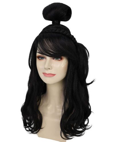 Wigs2you H-7205 女性用プリンセスブラックウィッグ｜ロングウェーブヘアピース｜ハロウィン、パーティー、ステージパフォーマンス、テーマイベントに最適