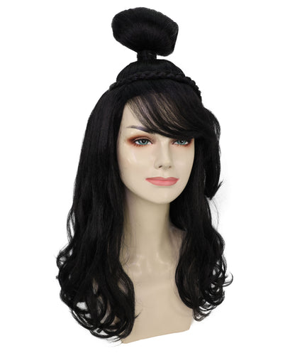 Wigs2you H-7205 女性用プリンセスブラックウィッグ｜ロングウェーブヘアピース｜ハロウィン、パーティー、ステージパフォーマンス、テーマイベントに最適