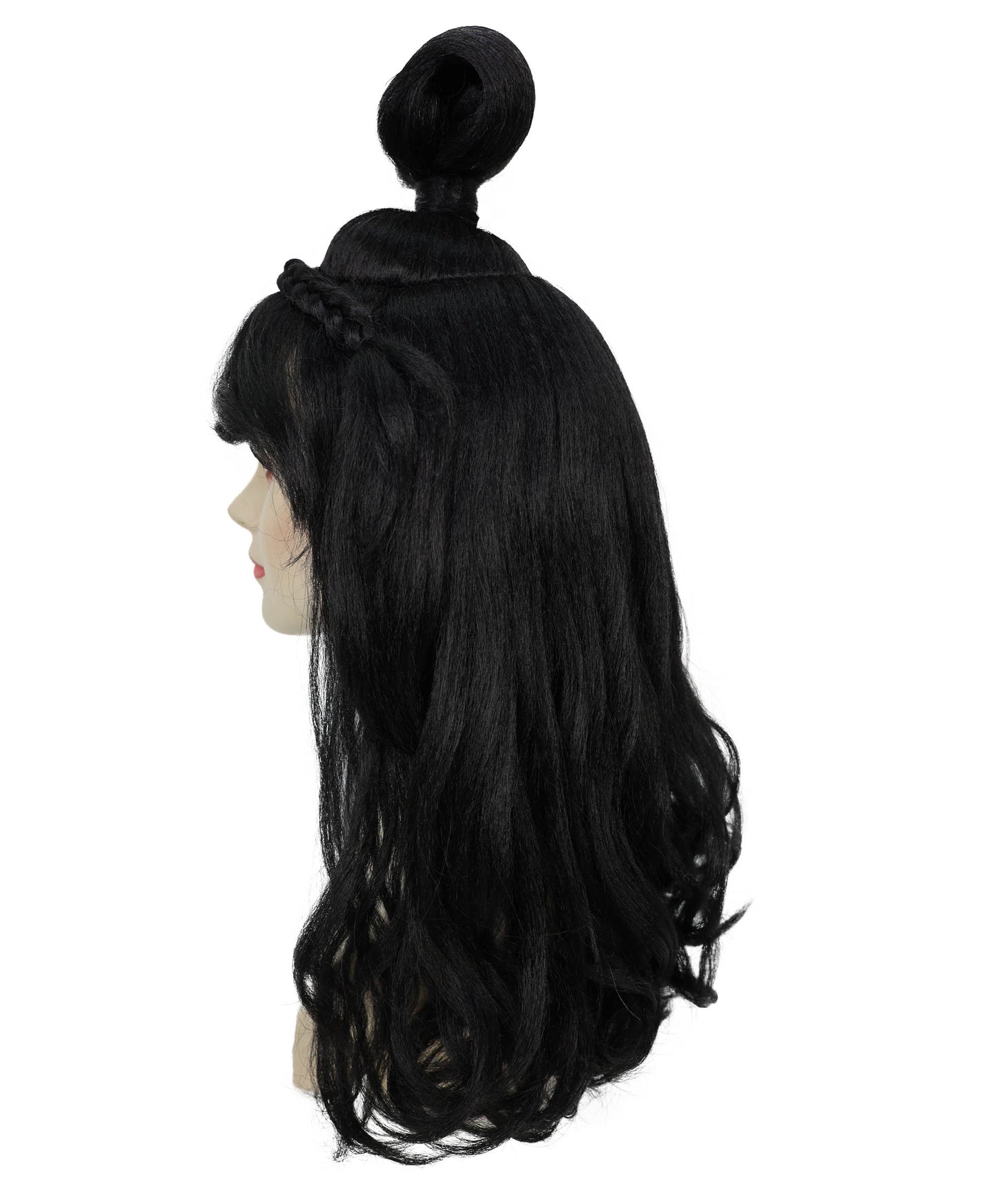 Wigs2you H-7205 女性用プリンセスブラックウィッグ｜ロングウェーブヘアピース｜ハロウィン、パーティー、ステージパフォーマンス、テーマイベントに最適