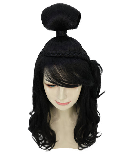 Wigs2you H-7205 女性用プリンセスブラックウィッグ｜ロングウェーブヘアピース｜ハロウィン、パーティー、ステージパフォーマンス、テーマイベントに最適