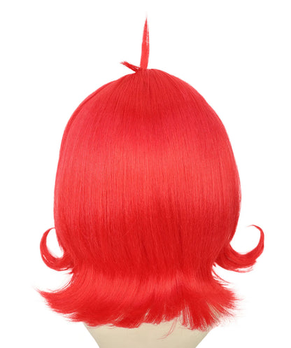 Wigs2you H-7206 女性用レッドボブウィッグ（カール前髪付き）｜カラフルなショートヘアピース｜ハロウィンパーティー、ステージパフォーマンス、テーマイベントに最適