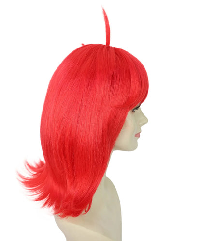 Wigs2you H-7206 女性用レッドボブウィッグ（カール前髪付き）｜カラフルなショートヘアピース｜ハロウィンパーティー、ステージパフォーマンス、テーマイベントに最適