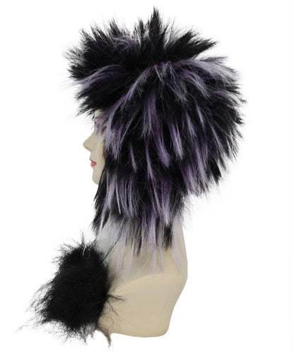 Wigs2you H-7207 レディース天然ファー冬用帽子｜柔らかなファーのトリムと耳を覆うニットの暖かいビーニー｜寒い季節、スキー、雪、旅行に最適な快適なアウトドアキャップ