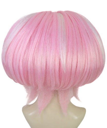 Wigs2you H-7208 女性用ショートカールバブルボブウィッグ（ソフトパステルピンク）｜アニメ＆コスプレ用合成ウィッグ｜通気性のあるキャップレスキャップ