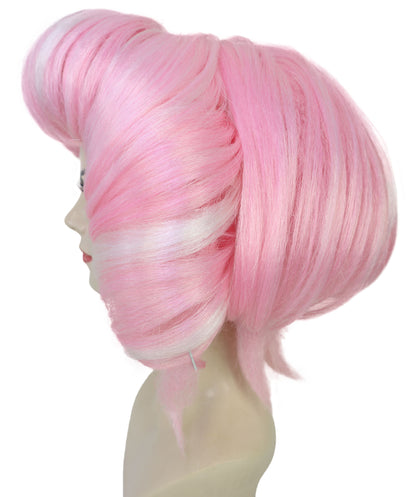 Wigs2you H-7208 女性用ショートカールバブルボブウィッグ（ソフトパステルピンク）｜アニメ＆コスプレ用合成ウィッグ｜通気性のあるキャップレスキャップ