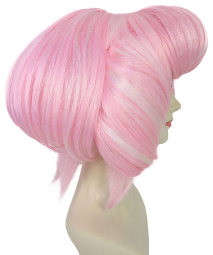 Wigs2you H-7208 女性用ショートカールバブルボブウィッグ（ソフトパステルピンク）｜アニメ＆コスプレ用合成ウィッグ｜通気性のあるキャップレスキャップ