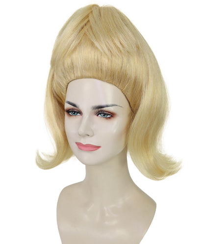 Wigs2you H-7209 女性用ブロンドウィッグ | レトロな1960年代ヴィンテージヘアピース | ハロウィン、劇場、ロカビリー、パーティーのドレスアップに最適な、背の高いアップスタイル合成ウィッグ