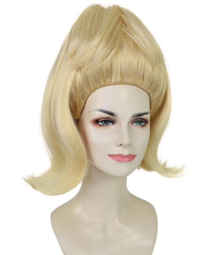 Wigs2you H-7209 女性用ブロンドウィッグ | レトロな1960年代ヴィンテージヘアピース | ハロウィン、劇場、ロカビリー、パーティーのドレスアップに最適な、背の高いアップスタイル合成ウィッグ