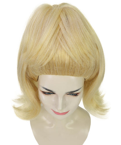 Wigs2you H-7209 女性用ブロンドウィッグ | レトロな1960年代ヴィンテージヘアピース | ハロウィン、劇場、ロカビリー、パーティーのドレスアップに最適な、背の高いアップスタイル合成ウィッグ