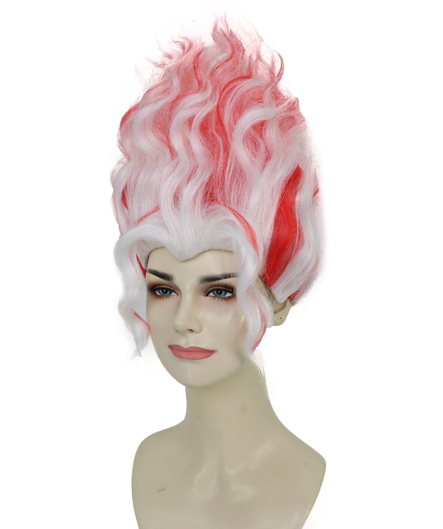 Wigs2you H-7210 女性用ショートウェーブ赤白ウィッグ｜ダン・ダ・ダン風ヘアピース｜ハロウィンコスチュームパーティー、ステージ、写真撮影、ロールプレイに最適