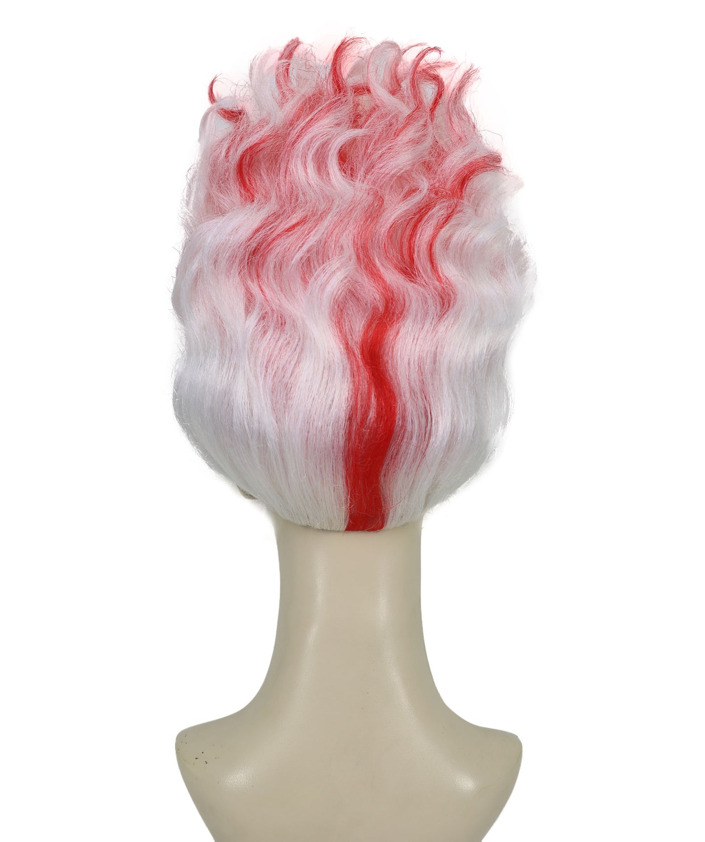 Wigs2you H-7210 女性用ショートウェーブ赤白ウィッグ｜ダン・ダ・ダン風ヘアピース｜ハロウィンコスチュームパーティー、ステージ、写真撮影、ロールプレイに最適