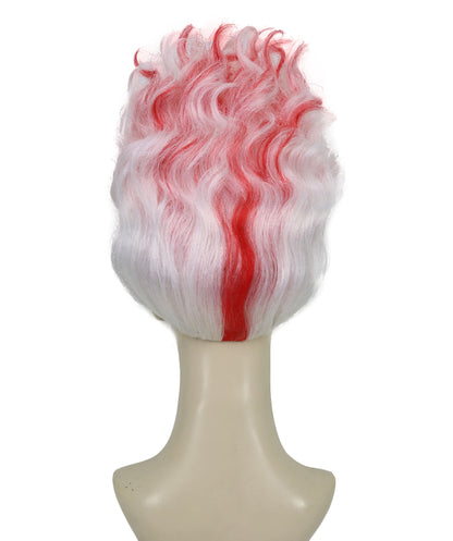Wigs2you H-7210 女性用ショートウェーブ赤白ウィッグ｜ダン・ダ・ダン風ヘアピース｜ハロウィンコスチュームパーティー、ステージ、写真撮影、ロールプレイに最適