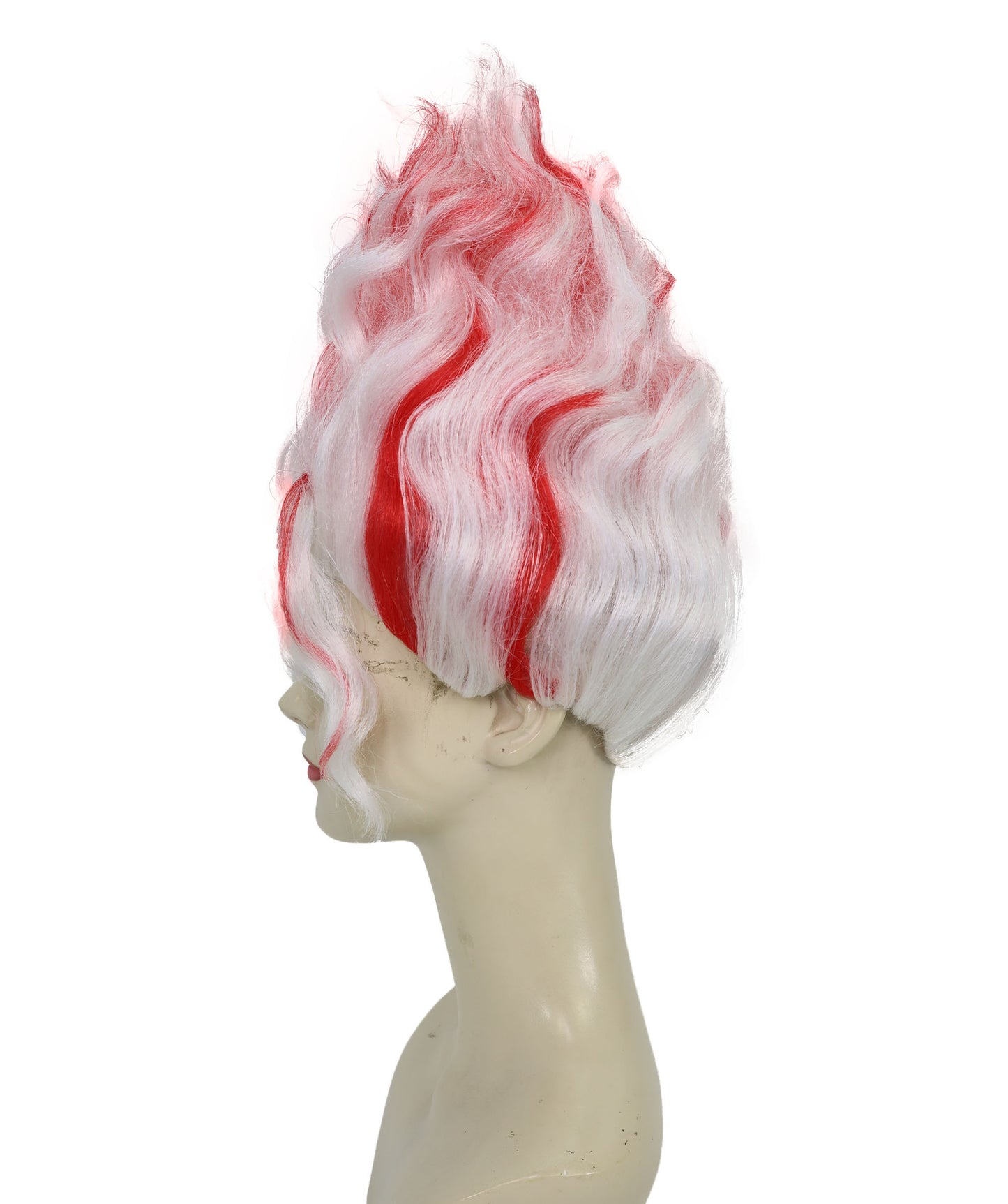 Wigs2you H-7210 女性用ショートウェーブ赤白ウィッグ｜ダン・ダ・ダン風ヘアピース｜ハロウィンコスチュームパーティー、ステージ、写真撮影、ロールプレイに最適