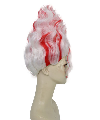 Wigs2you H-7210 女性用ショートウェーブ赤白ウィッグ｜ダン・ダ・ダン風ヘアピース｜ハロウィンコスチュームパーティー、ステージ、写真撮影、ロールプレイに最適
