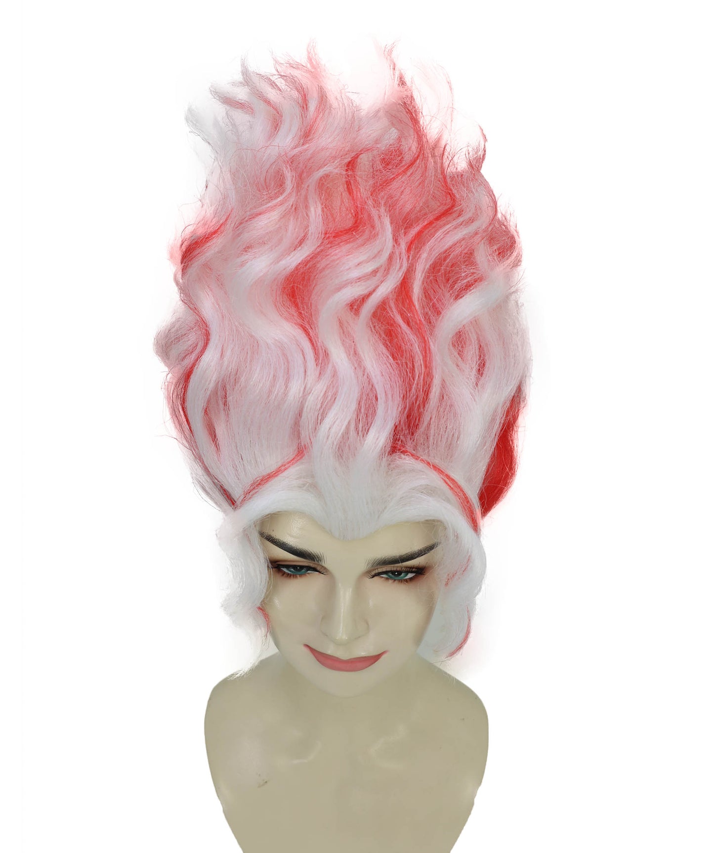 Wigs2you H-7210 女性用ショートウェーブ赤白ウィッグ｜ダン・ダ・ダン風ヘアピース｜ハロウィンコスチュームパーティー、ステージ、写真撮影、ロールプレイに最適