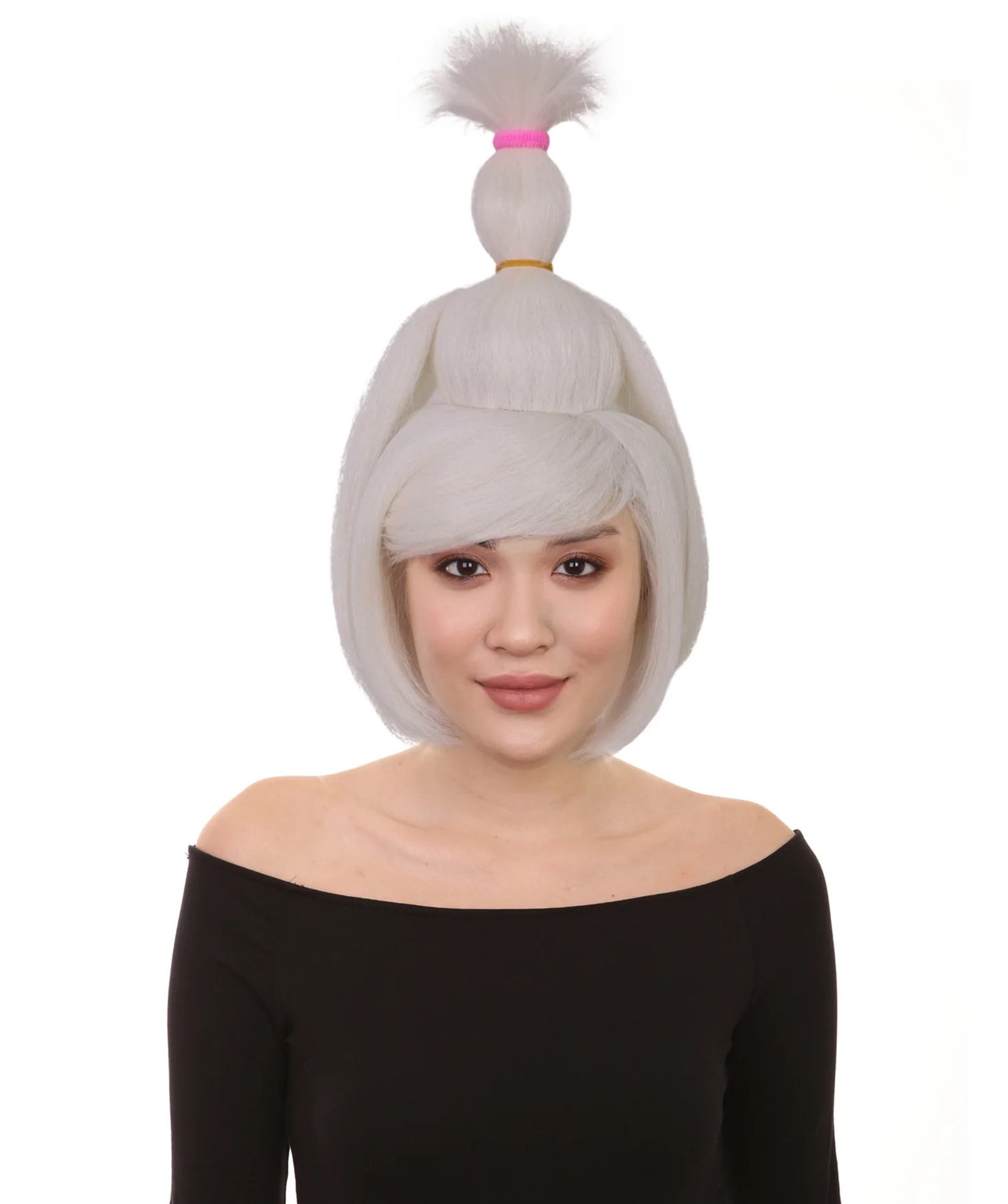 Wigs2you H-7211大人女性用シルバーグレーウィッグ（前髪付き）｜風ヘアピース｜ハロウィン、ステージパフォーマンス、パーティーに最適