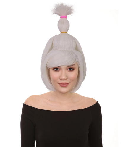 Wigs2you H-7211大人女性用シルバーグレーウィッグ（前髪付き）｜風ヘアピース｜ハロウィン、ステージパフォーマンス、パーティーに最適