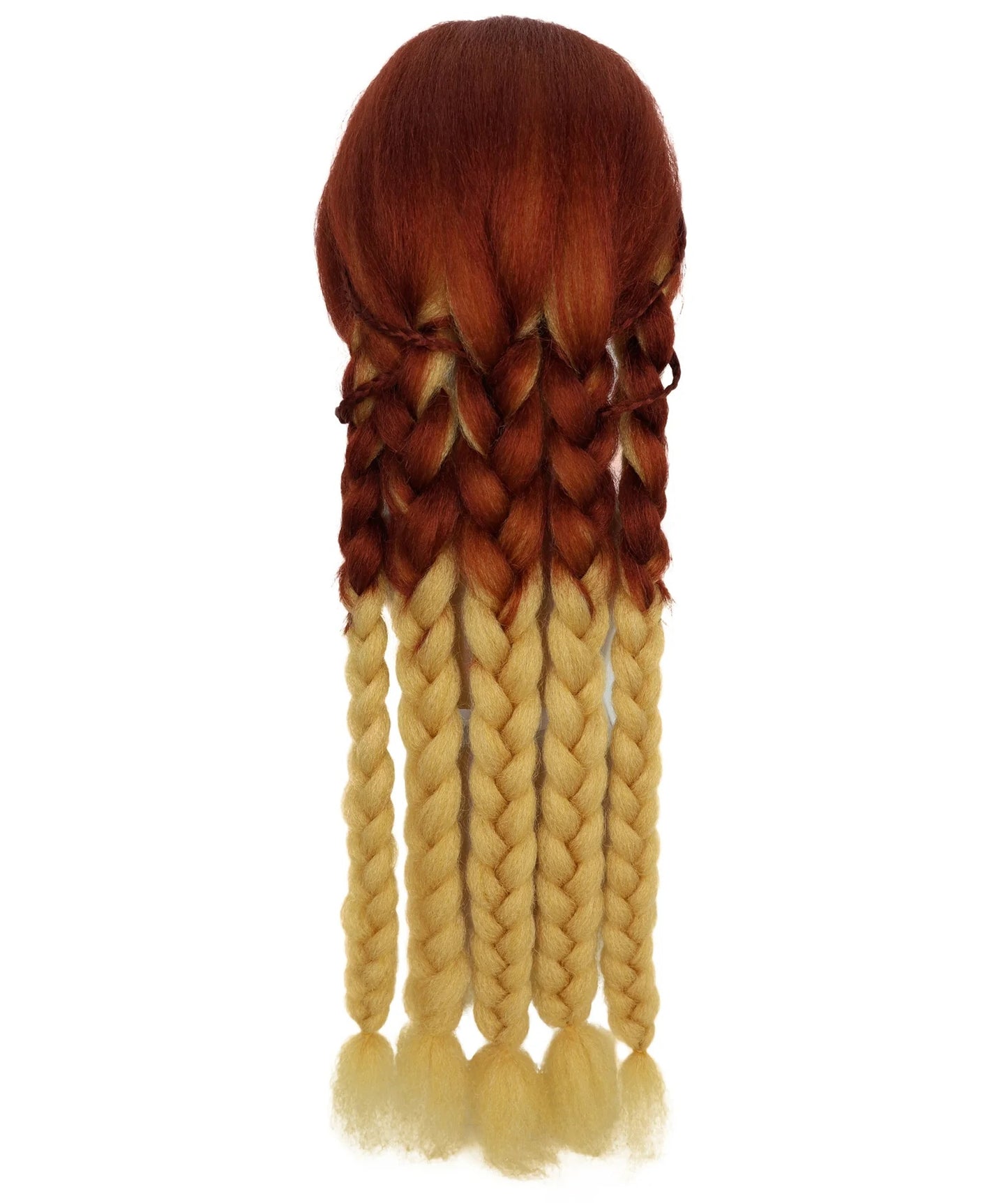 Wigs2you H-7212女性用燃えるようなブラウン＆ブロンドのウィッグ｜スターファイアをイメージしたロングストレートヘアピース｜ハロウィン、舞台、写真撮影に最適