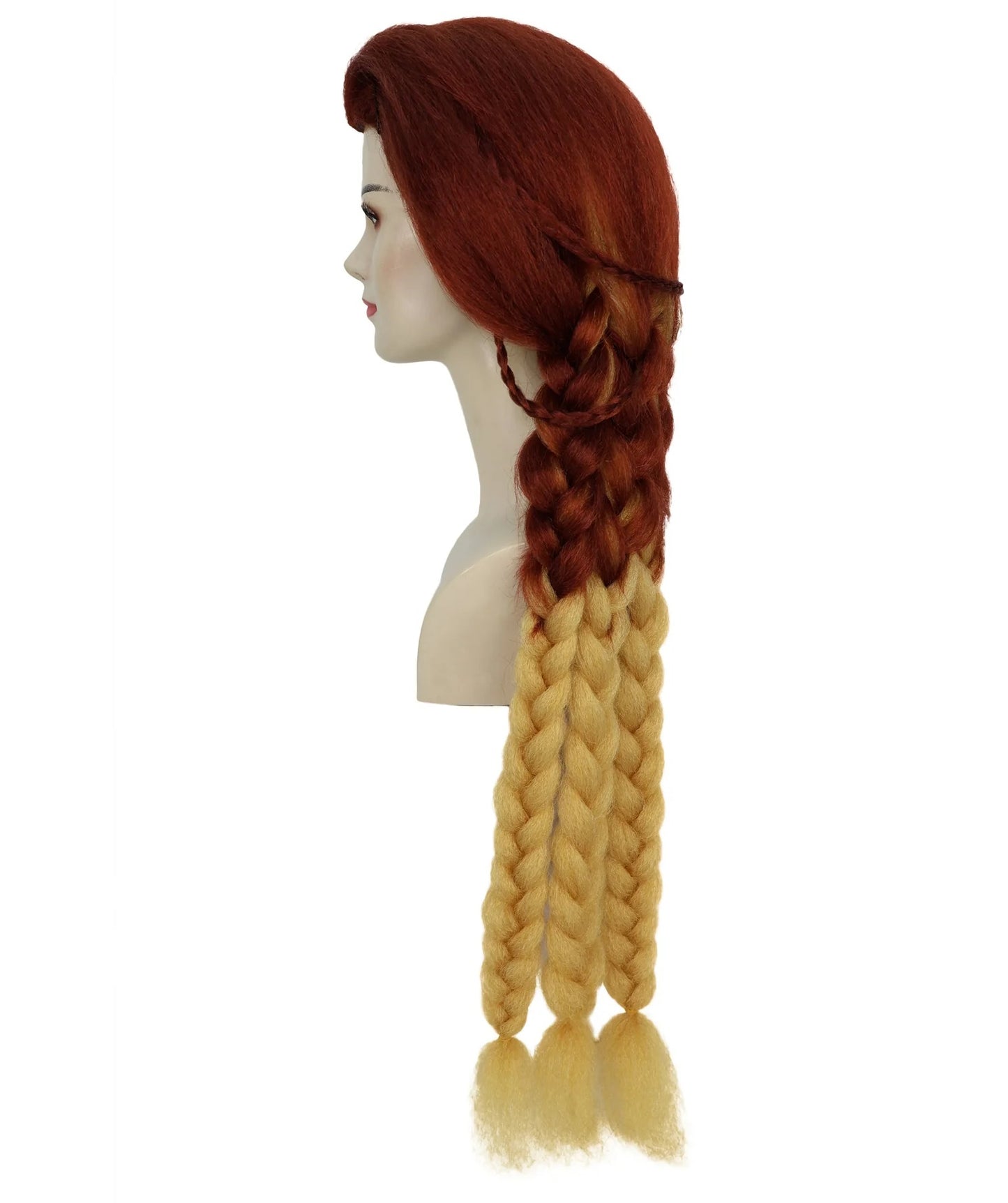 Wigs2you H-7212女性用燃えるようなブラウン＆ブロンドのウィッグ｜スターファイアをイメージしたロングストレートヘアピース｜ハロウィン、舞台、写真撮影に最適