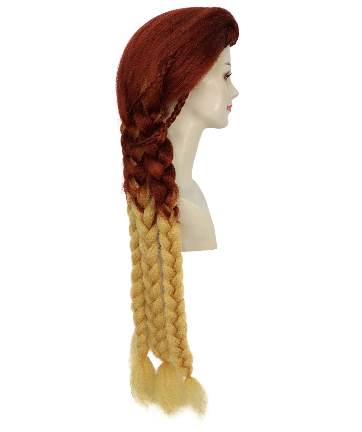 Wigs2you H-7212女性用燃えるようなブラウン＆ブロンドのウィッグ｜スターファイアをイメージしたロングストレートヘアピース｜ハロウィン、舞台、写真撮影に最適
