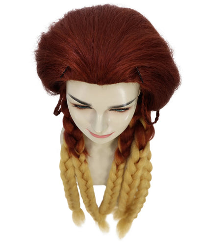 Wigs2you H-7212女性用燃えるようなブラウン＆ブロンドのウィッグ｜スターファイアをイメージしたロングストレートヘアピース｜ハロウィン、舞台、写真撮影に最適