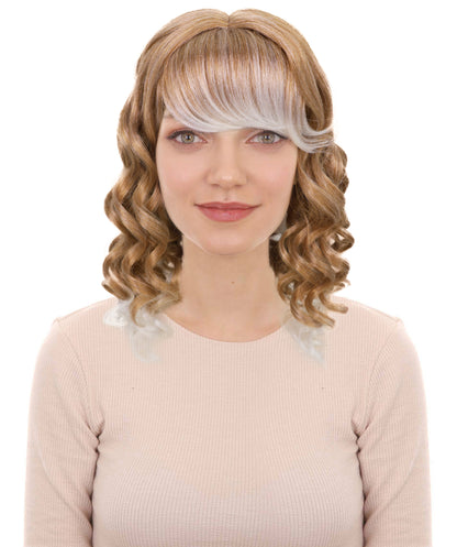 Wigs2you H-7213女性用ロングカーリーブロンドハイライトウィッグ｜カーニバル風ヘアピース｜ハロウィン、ステージ、パーティーに最適