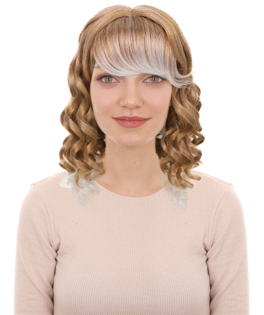 Wigs2you H-7213女性用ロングカーリーブロンドハイライトウィッグ｜カーニバル風ヘアピース｜ハロウィン、ステージ、パーティーに最適