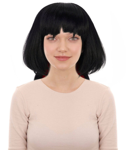 Wigs2you H-7214 女性用ジェーン・ドウ ブラック＆レッド ウィッグ | ストレート合成毛 | ハロウィンパーティー、テーマイベント用アクセサリー