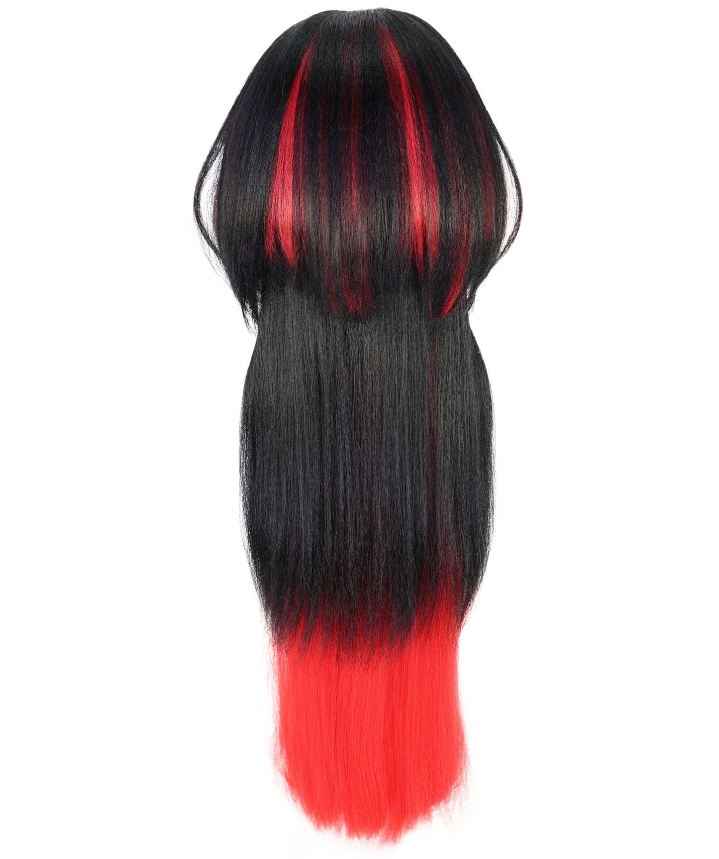 Wigs2you H-7214 女性用ジェーン・ドウ ブラック＆レッド ウィッグ | ストレート合成毛 | ハロウィンパーティー、テーマイベント用アクセサリー