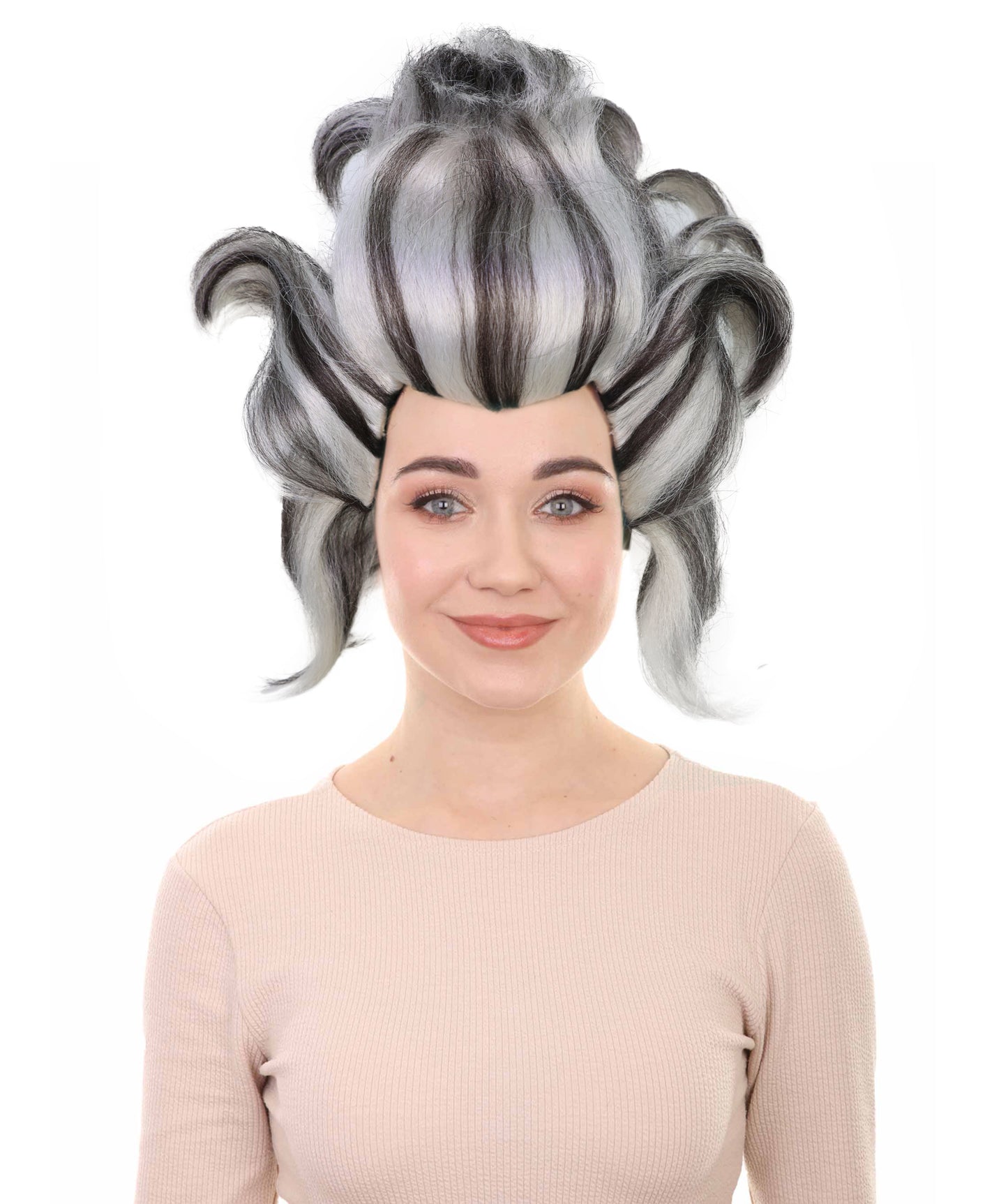 Wigs2you H-7216 女性用邪悪な海の魔女ウィッグ｜デラックスロングカールブラック＆グレーヘアピース｜ハロウィン、コスチュームパーティー、舞台、写真撮影