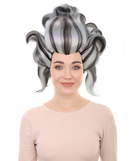 Wigs2you H-7216 女性用邪悪な海の魔女ウィッグ｜デラックスロングカールブラック＆グレーヘアピース｜ハロウィン、コスチュームパーティー、舞台、写真撮影