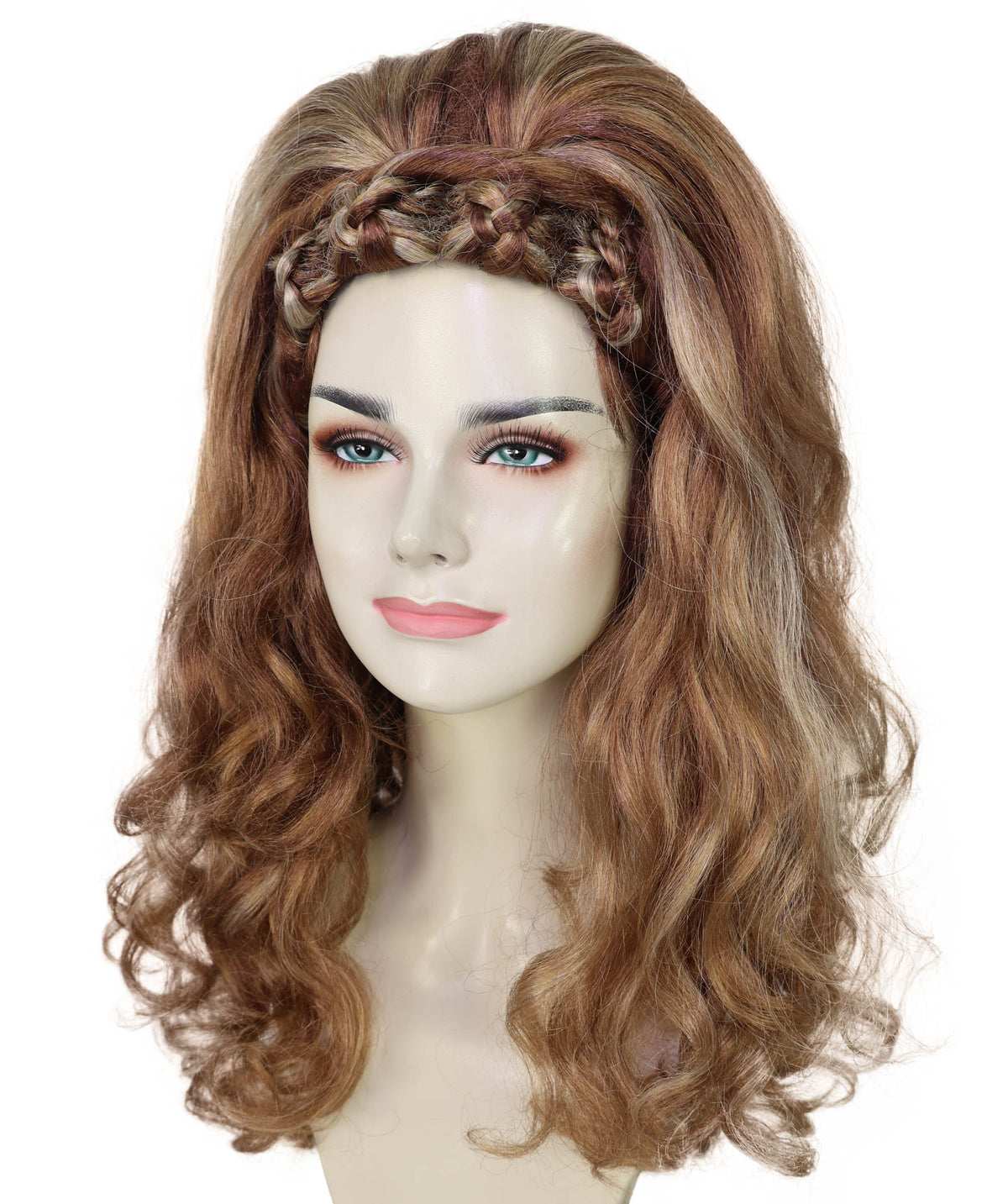 Wigs2you H-7217 女性用ドラァグクイーン風ロングボリュームマルチカラーウィッグ（フロントブレイド付き）｜ドラァグクイーン＆パフォーマンス用ウィッグ｜通気性のあるキャップレスキャップ