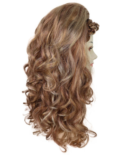 Wigs2you H-7217 女性用ドラァグクイーン風ロングボリュームマルチカラーウィッグ（フロントブレイド付き）｜ドラァグクイーン＆パフォーマンス用ウィッグ｜通気性のあるキャップレスキャップ