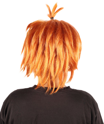 Wigs2you H-7222 女性用オレンジのスパイクトップノットウィッグ｜ユニークなルックスのための楽しく大胆なヘアピース｜通気性の良いキャップレスキャップ
