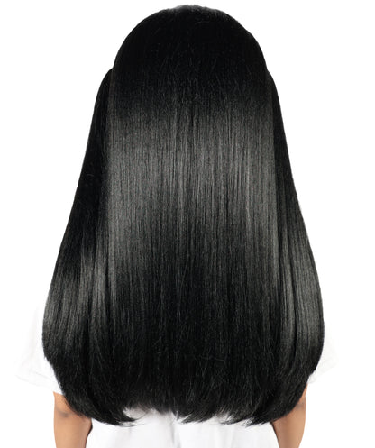 Wigs2you H-7223 女性用ロリータ風グラデーションウィッグ、ロング、ブラックとピンクのツインテールスタイル、前髪付き｜ハロウィンに最適｜通気性の良いキャップレスキャップ