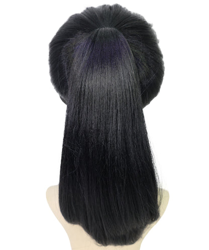 Wigs2you H-7225 レディース用帽子付きポニーテールウィッグ（16インチ・合成繊維・キンキーストレート）| ナチュラルブラックのふんわりヘア・サイズ調整ストラップ付き | ハロウィンに最適 | 通気性の良いキャップレス仕様