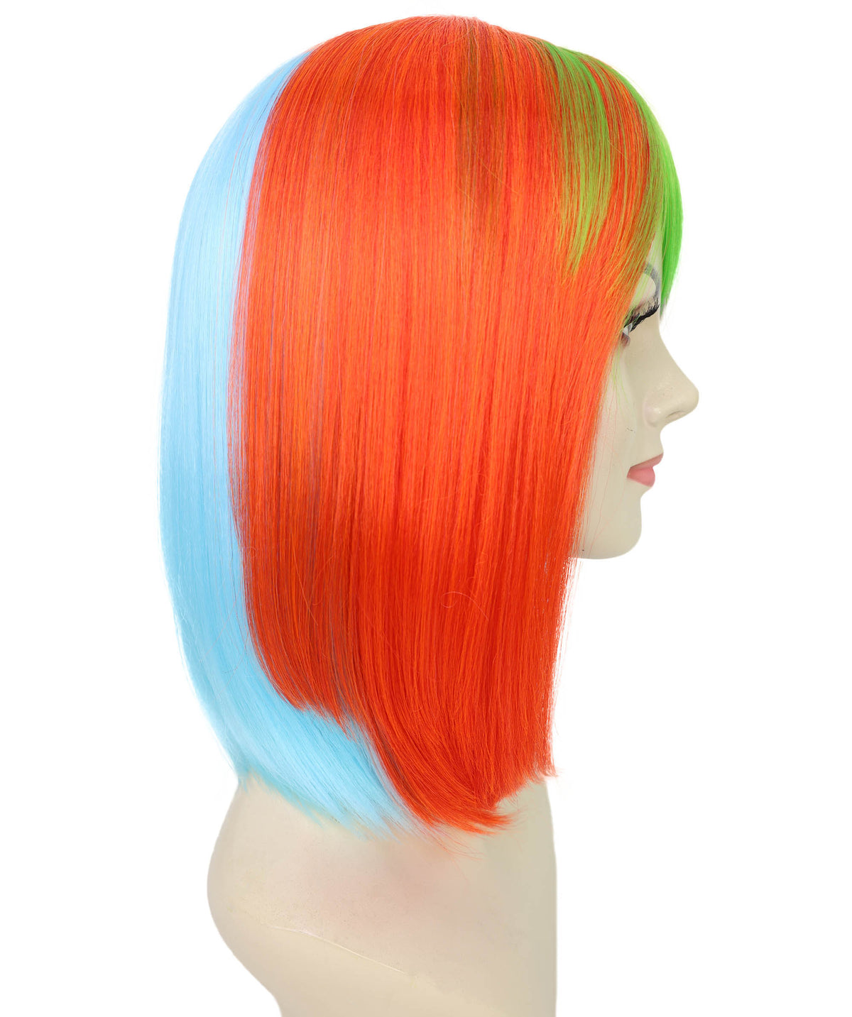 Wigs2you H-7226 女性用マルチカラー・ボブスタイル・ゲーミングウィッグ（肩にかかる長さ） | ハロウィンに最適 | 通気性の良いキャップレス仕様