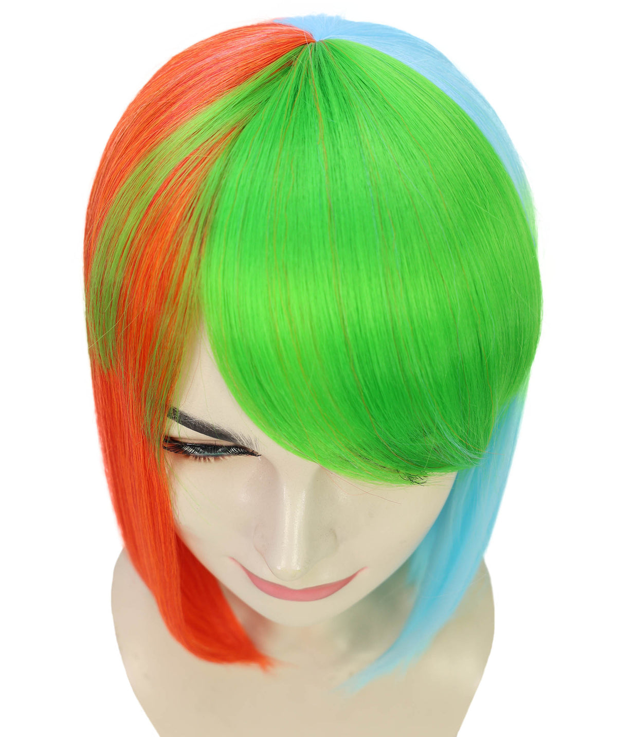 Wigs2you H-7226 女性用マルチカラー・ボブスタイル・ゲーミングウィッグ（肩にかかる長さ） | ハロウィンに最適 | 通気性の良いキャップレス仕様