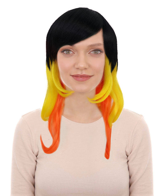 Wigs2you H-7230 女性用マルチカラーウィッグ | ハロウィン・カーニバル用ロングウェーブ・コスチュームヘア | ハロウィンに最適 | 通気性の良いキャップレス仕様