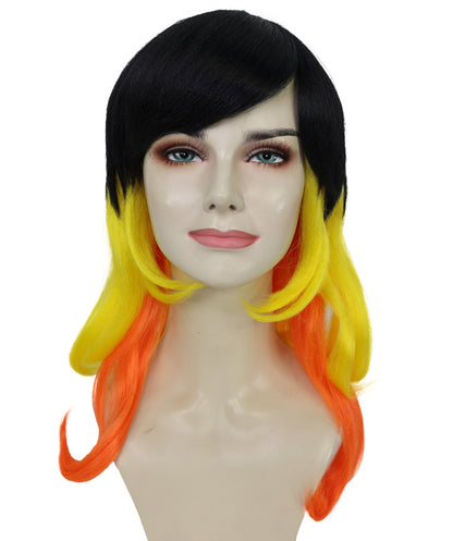 Wigs2you H-7230 女性用マルチカラーウィッグ | ハロウィン・カーニバル用ロングウェーブ・コスチュームヘア | ハロウィンに最適 | 通気性の良いキャップレス仕様