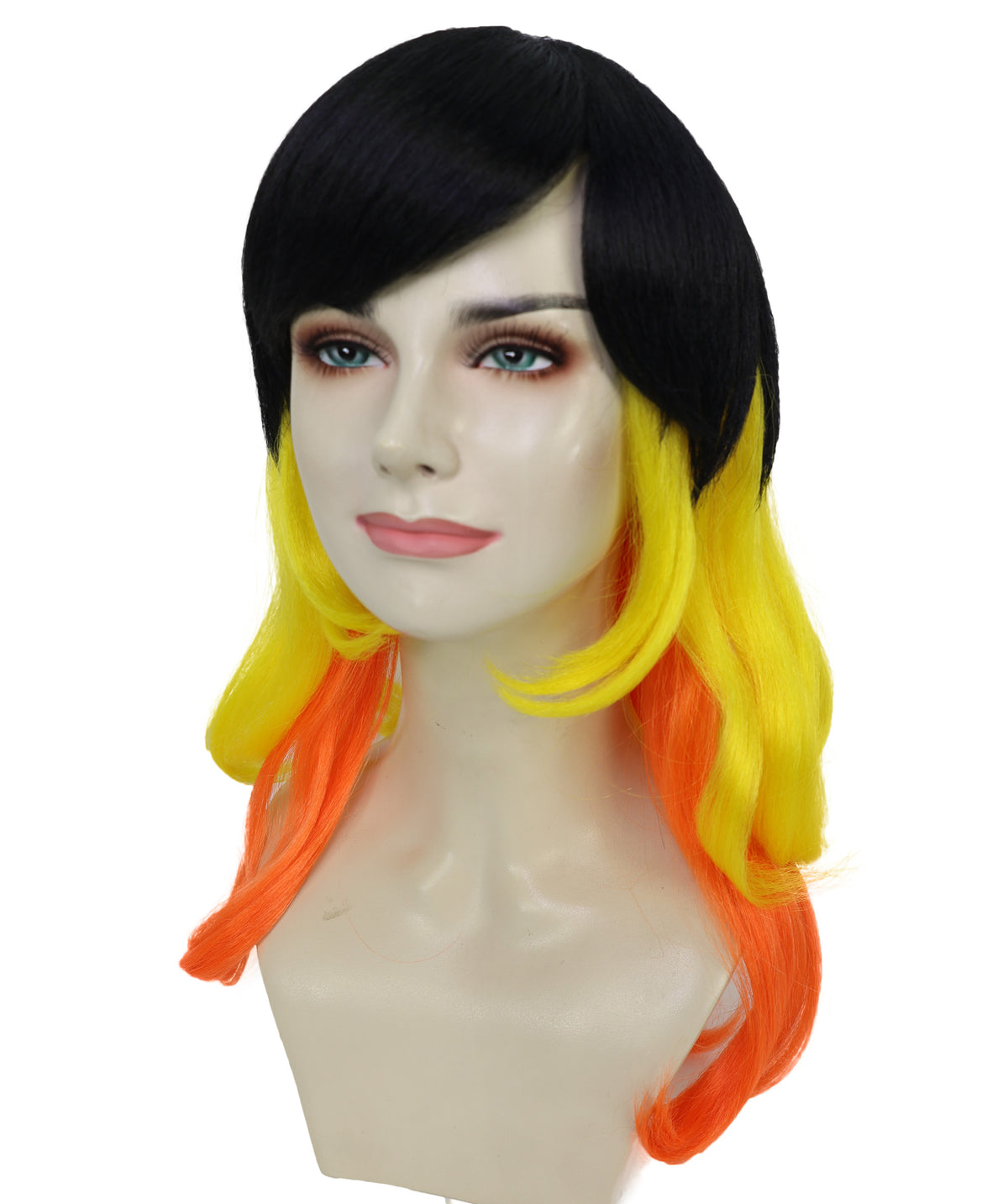 Wigs2you H-7230 女性用マルチカラーウィッグ | ハロウィン・カーニバル用ロングウェーブ・コスチュームヘア | ハロウィンに最適 | 通気性の良いキャップレス仕様