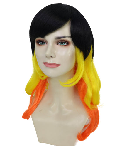 Wigs2you H-7230 女性用マルチカラーウィッグ | ハロウィン・カーニバル用ロングウェーブ・コスチュームヘア | ハロウィンに最適 | 通気性の良いキャップレス仕様