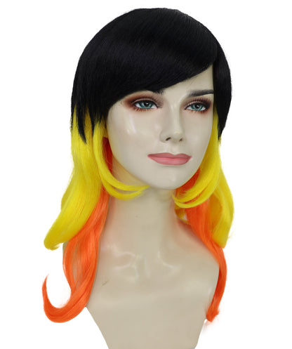 Wigs2you H-7230 女性用マルチカラーウィッグ | ハロウィン・カーニバル用ロングウェーブ・コスチュームヘア | ハロウィンに最適 | 通気性の良いキャップレス仕様