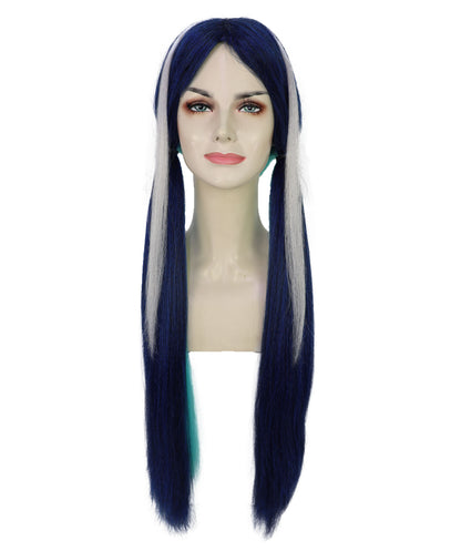 Wigs2you H-7231 女性用ロングストレート・ツートンカラー・ツインテール・アニメウィッグ | ゲームキャラクター風ヘア | ハロウィンに最適 | 通気性の良いキャップレス仕様