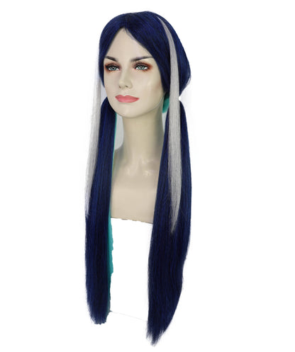 Wigs2you H-7231 女性用ロングストレート・ツートンカラー・ツインテール・アニメウィッグ | ゲームキャラクター風ヘア | ハロウィンに最適 | 通気性の良いキャップレス仕様