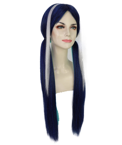 Wigs2you H-7231 女性用ロングストレート・ツートンカラー・ツインテール・アニメウィッグ | ゲームキャラクター風ヘア | ハロウィンに最適 | 通気性の良いキャップレス仕様