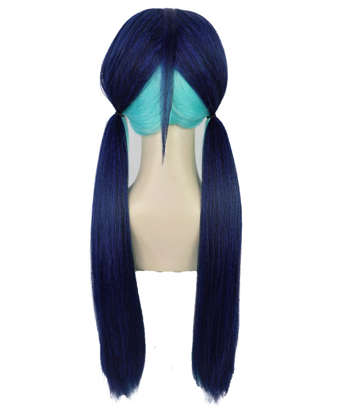 Wigs2you H-7231 女性用ロングストレート・ツートンカラー・ツインテール・アニメウィッグ | ゲームキャラクター風ヘア | ハロウィンに最適 | 通気性の良いキャップレス仕様