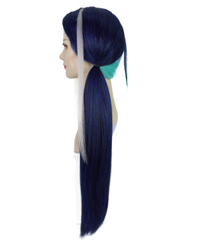 Wigs2you H-7231 女性用ロングストレート・ツートンカラー・ツインテール・アニメウィッグ | ゲームキャラクター風ヘア | ハロウィンに最適 | 通気性の良いキャップレス仕様